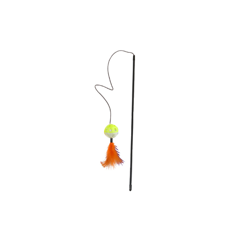 43cm cat teaser wand with ball, assorted colour