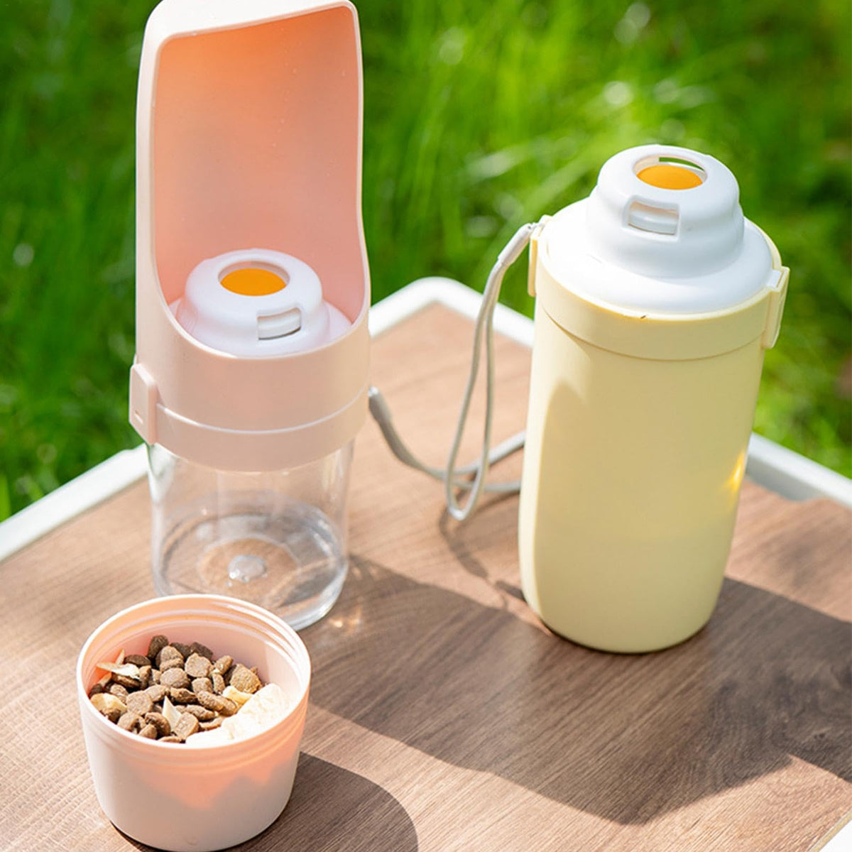2-in-1 Dog Travel Water Bottle & Food Container – 690ml