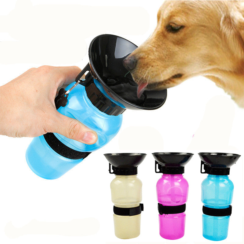 500ml squeeze dog water bottle with drinking bowl