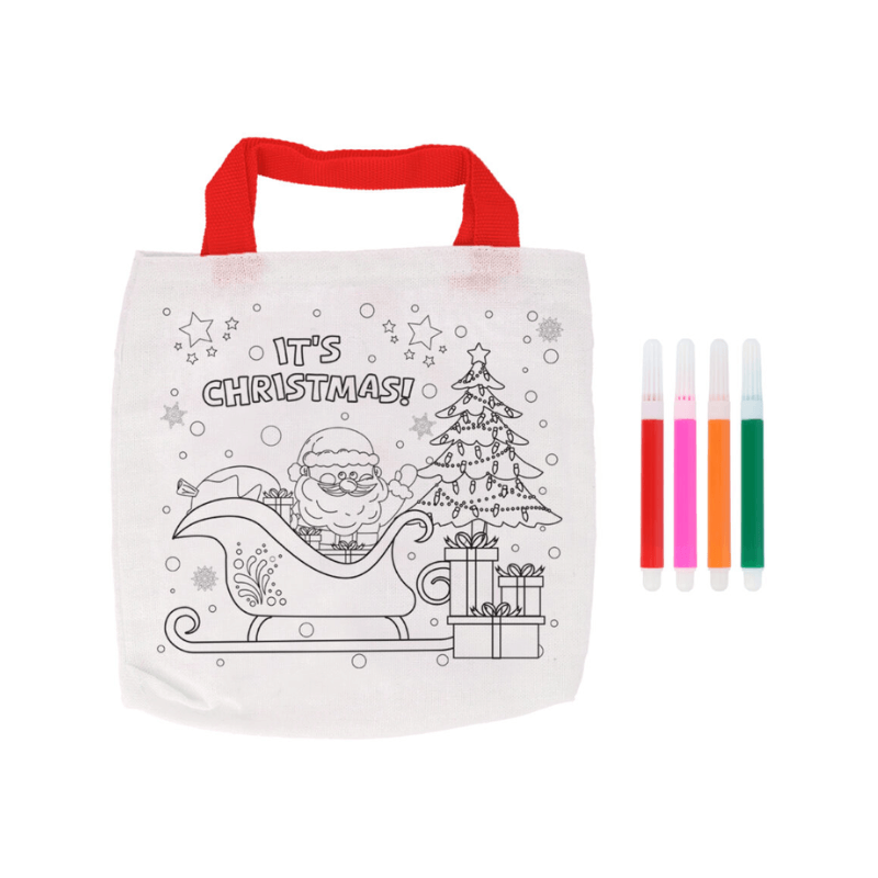 Colour-your-own Christmas gift bag