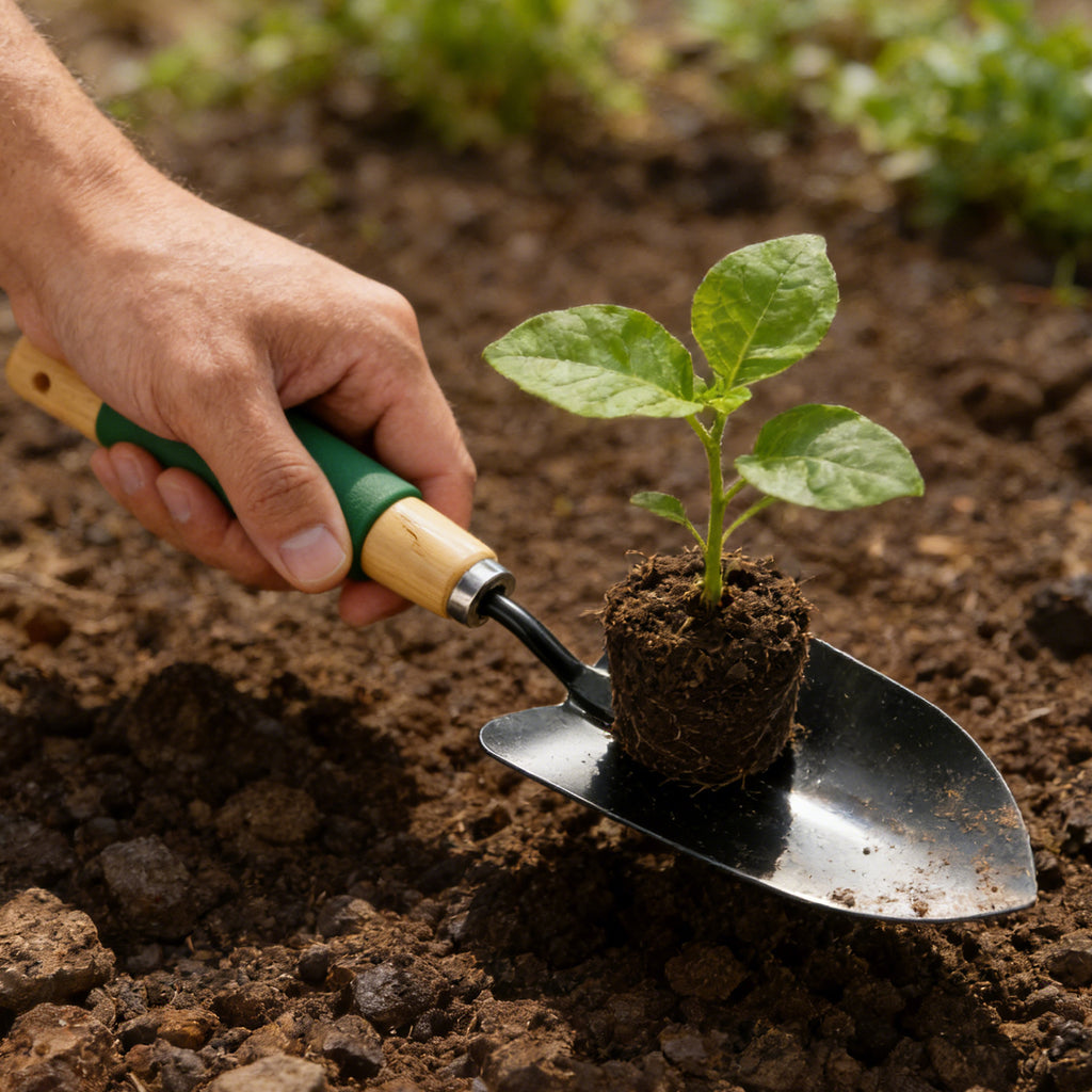 Garden hand trowel carbon steel head and handle