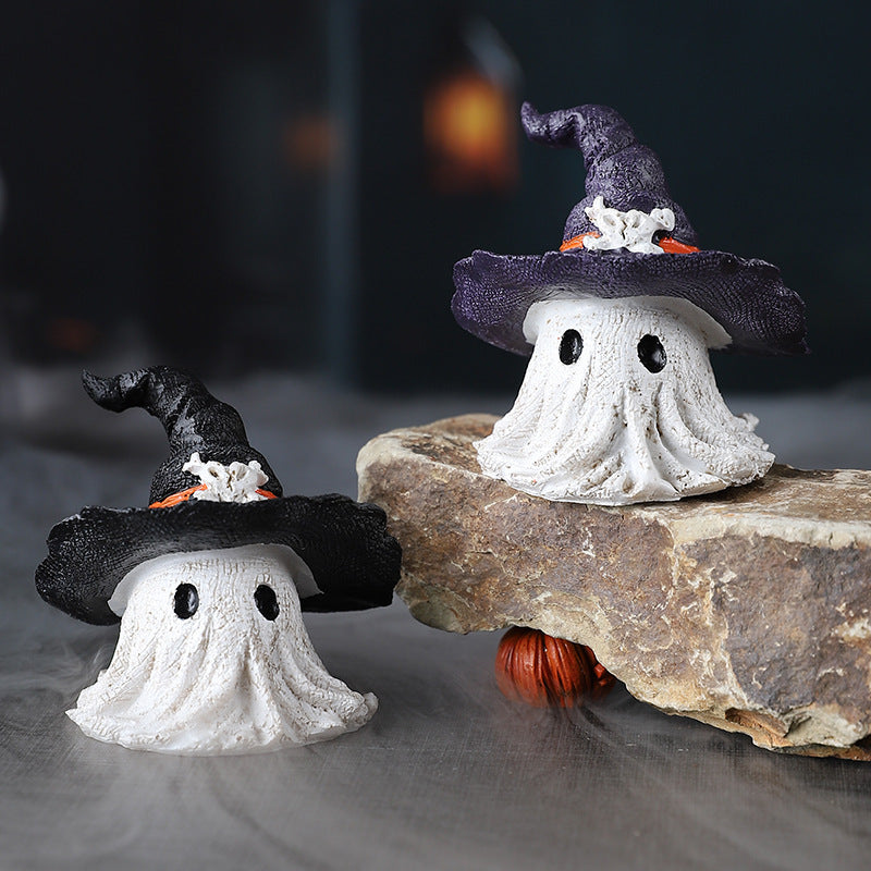 Halloween wizard hat resin ornament
