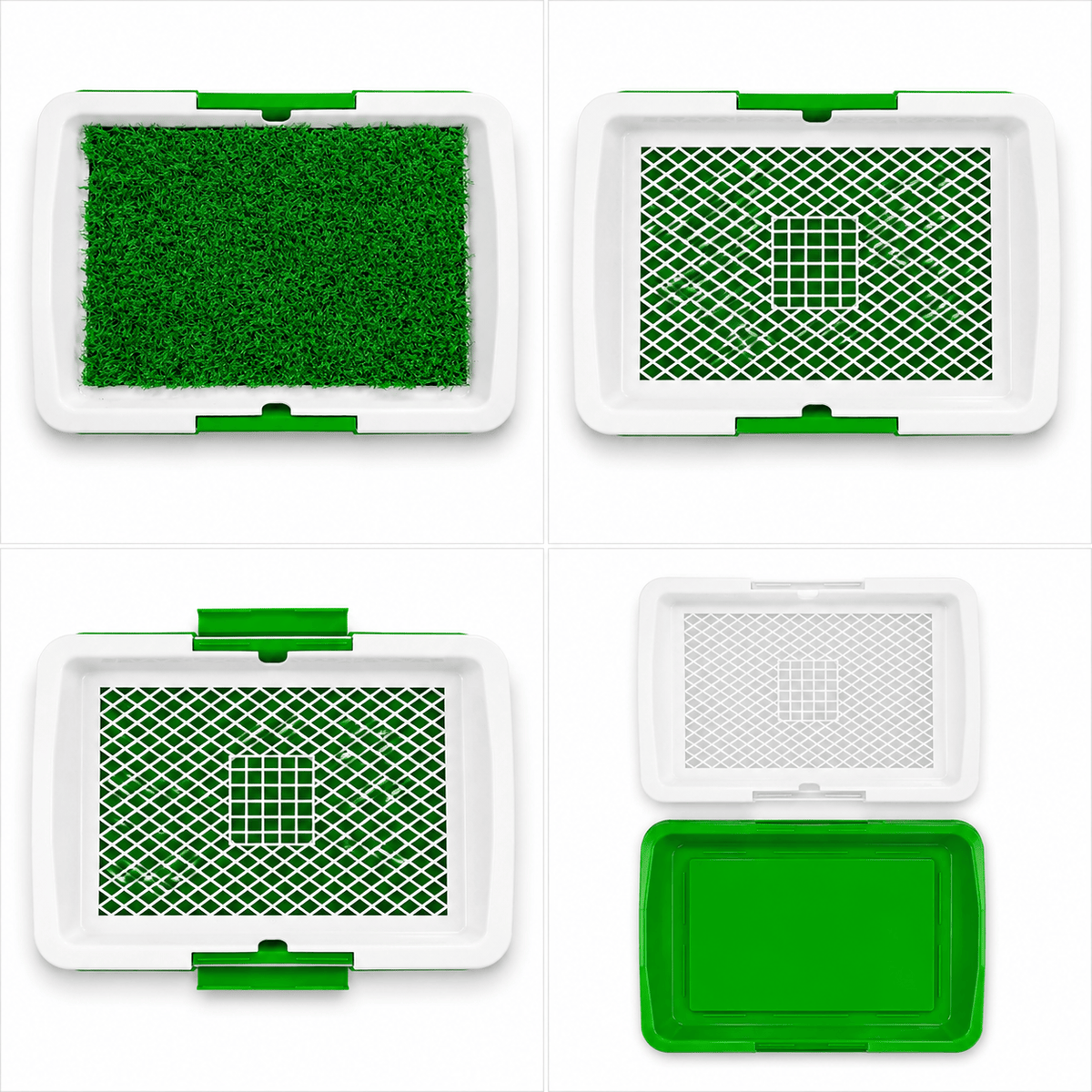 Dog grass toilet pad with grid panel and collection tray