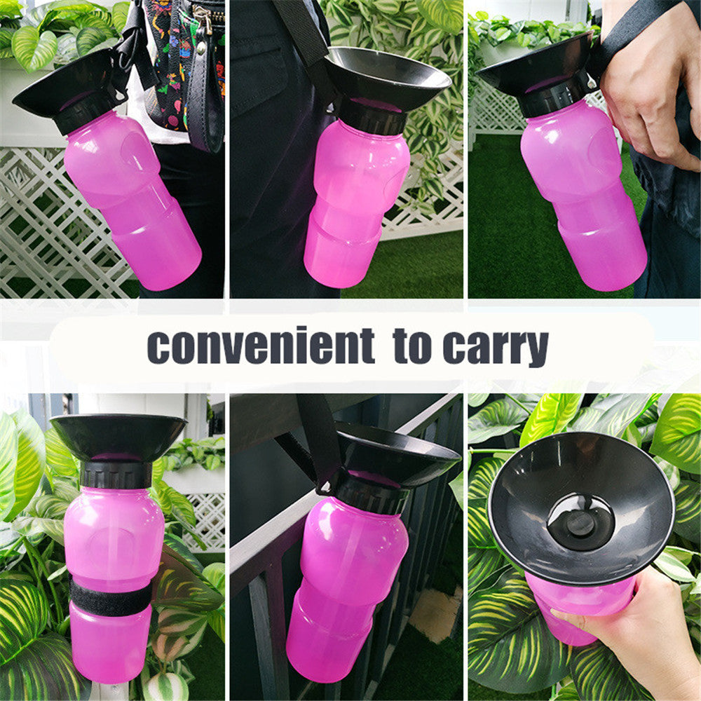 500ml Squeeze Dog Water Bottle with Drinking Bowl