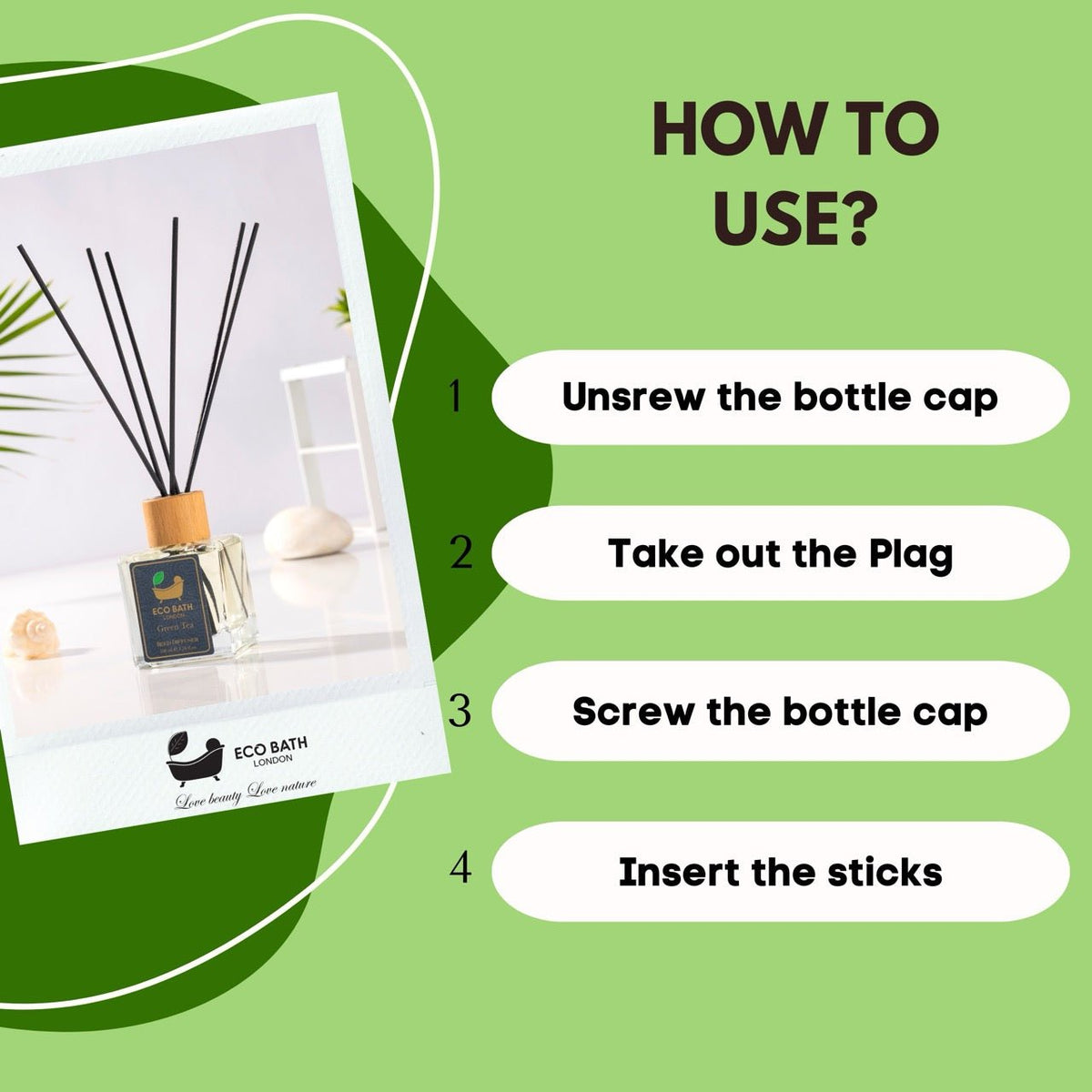 Eco Bath Green Tea Reed Diffuser – 100ml
