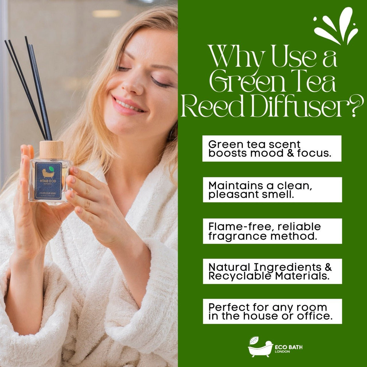 Eco Bath Green Tea Reed Diffuser – 100ml