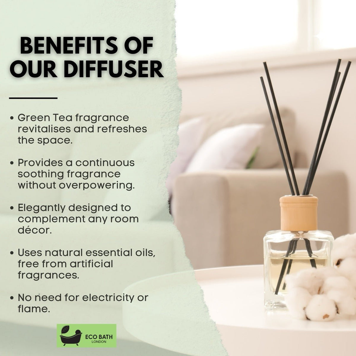 Eco Bath Green Tea Reed Diffuser – 100ml