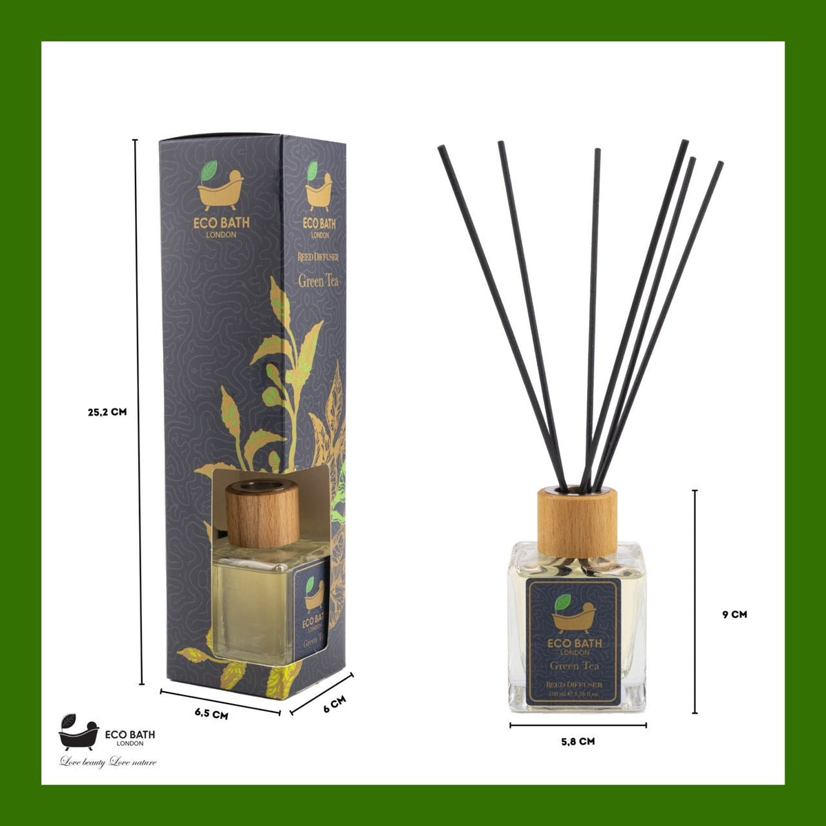 Eco Bath Green Tea Reed Diffuser – 100ml