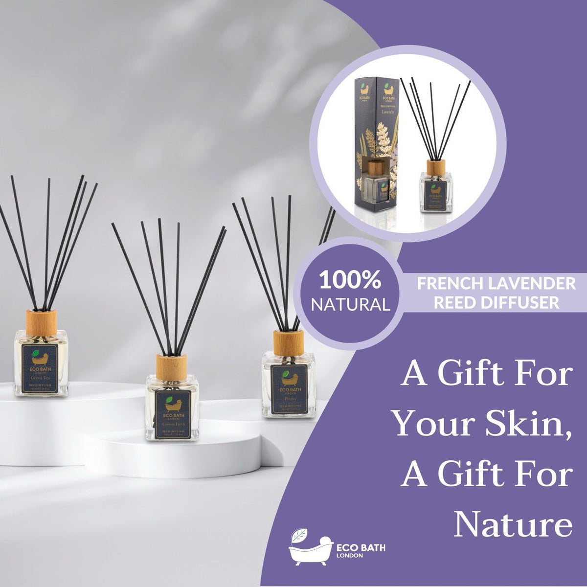 Eco Bath London French Lavender Reed Diffuser – 100ml