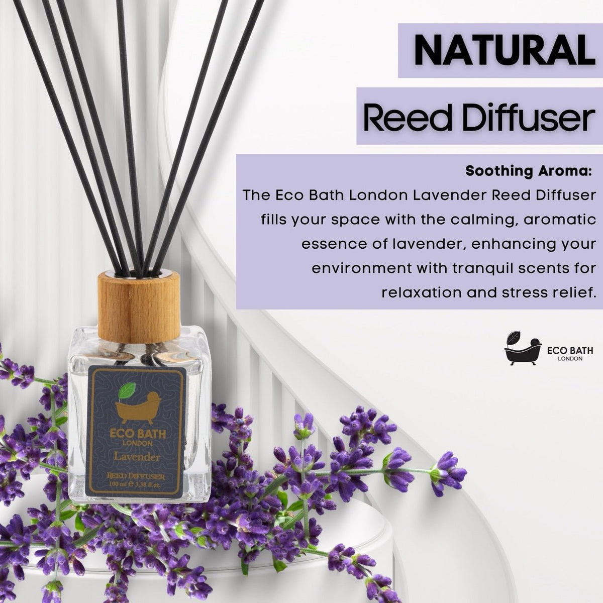 Eco Bath London French Lavender Reed Diffuser – 100ml