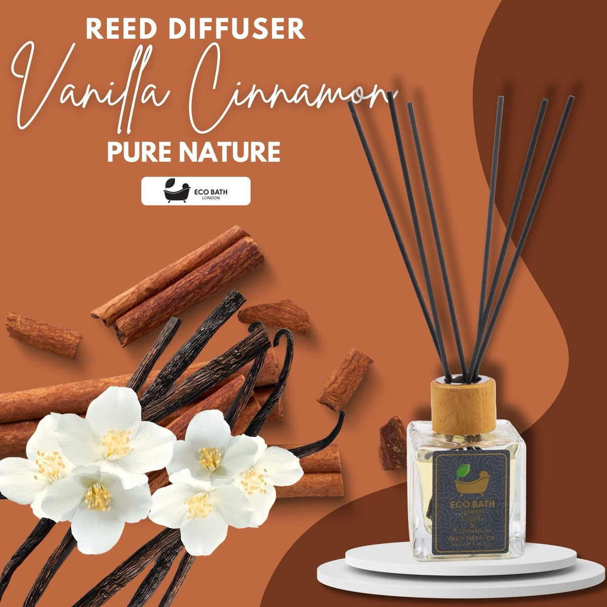 Eco Bath Vanilla & Cinnamon Reed Diffuser – 100ml