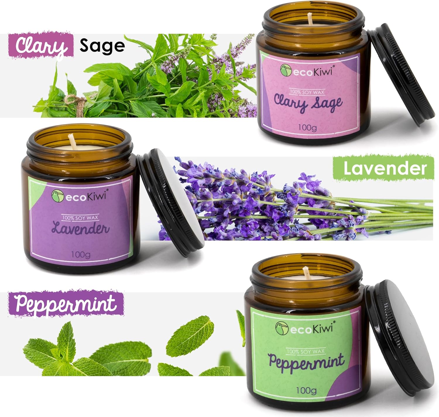 Scented Soy Candle Gift Set – Essential Oil Candles