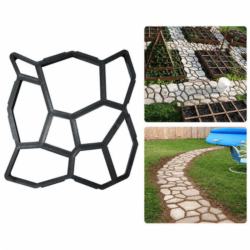 35x35cm black plastic paving mould detail