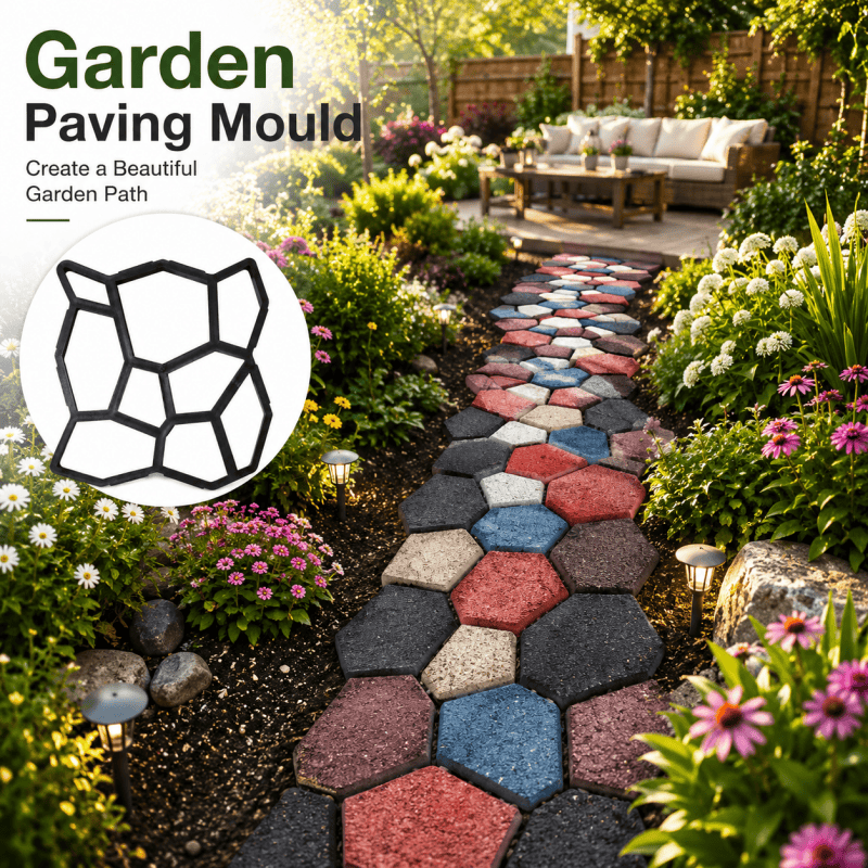 35x35cm reusable garden paving mould for concrete paths