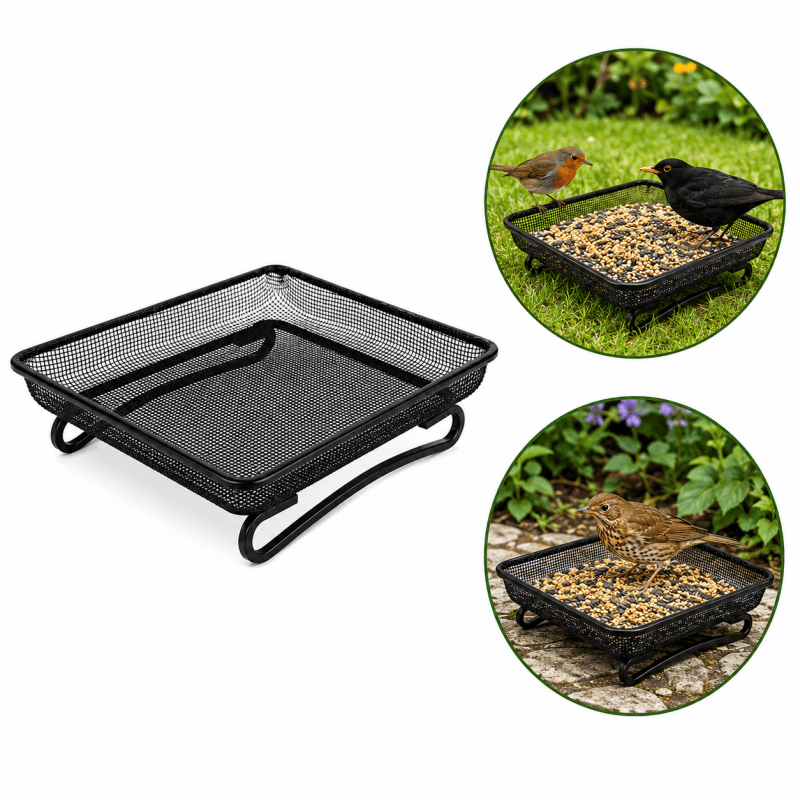square ground bird feeder tray
