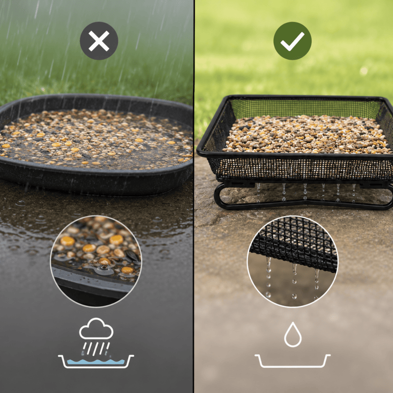 raised mesh wild bird feeding platform