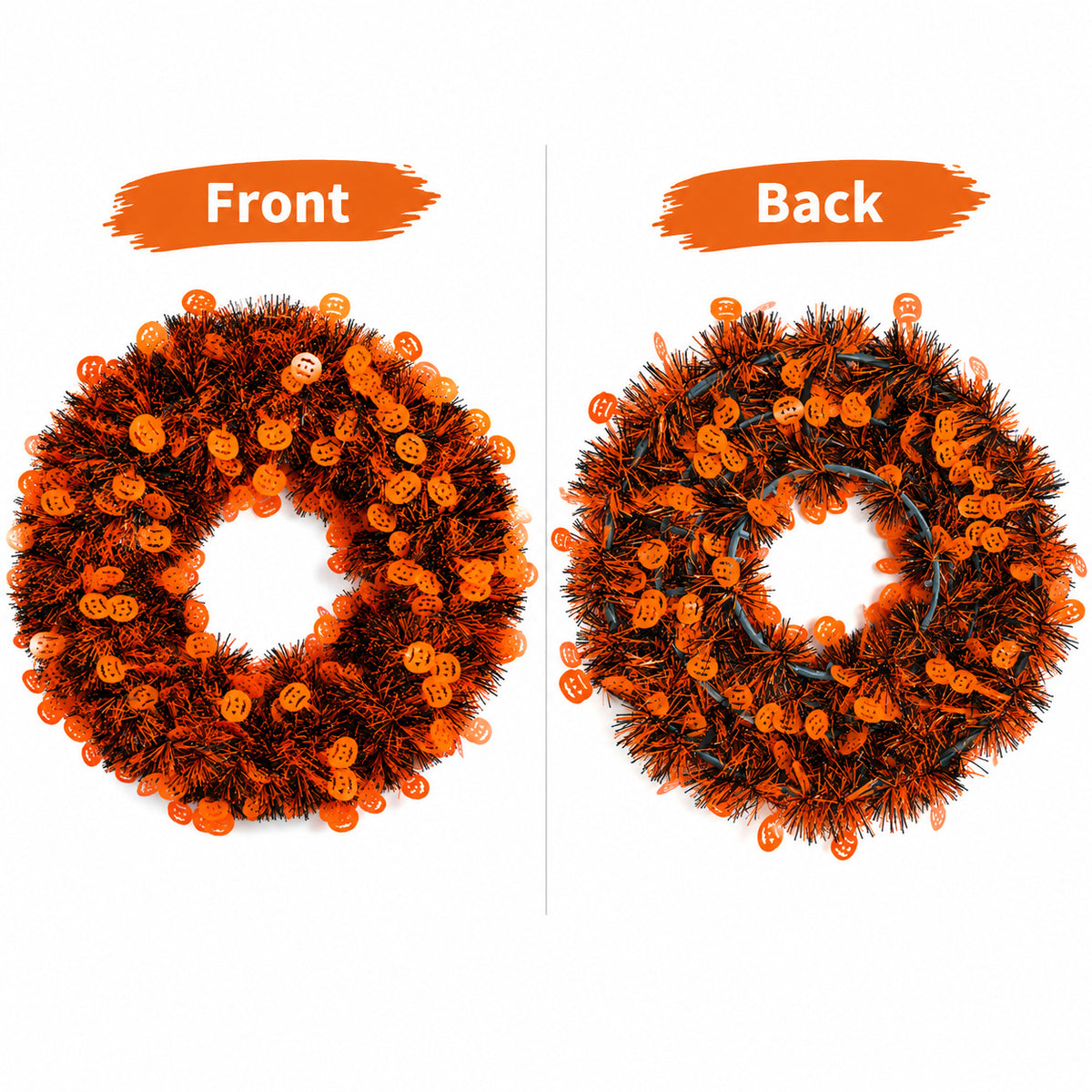 44cm artificial Halloween wreath for door wall or porch