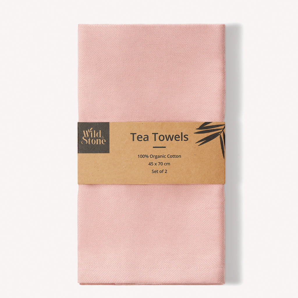 Wild & Stone Organic Cotton Tea Towels – Set of 2, 48 × 70cm