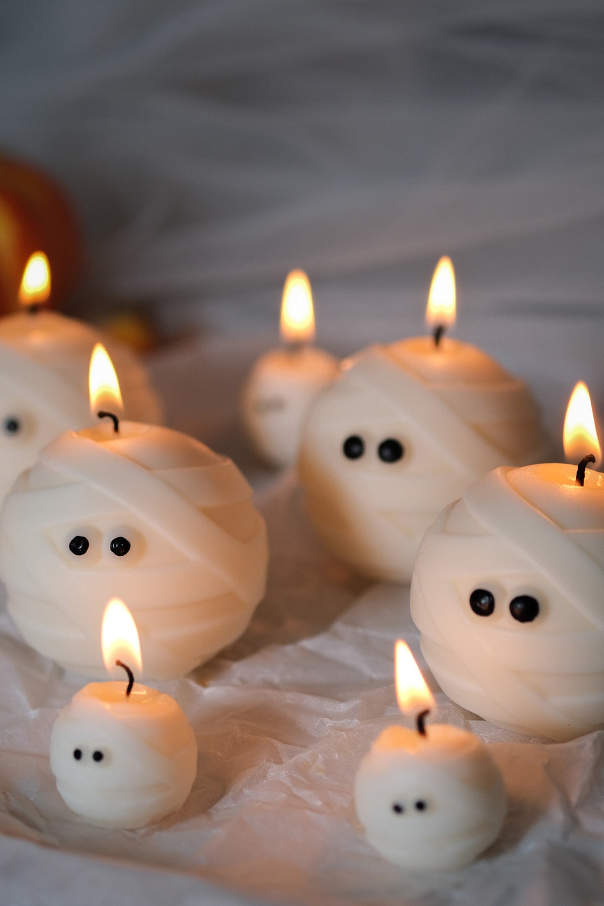 Mummy ghost soy wax candle duo