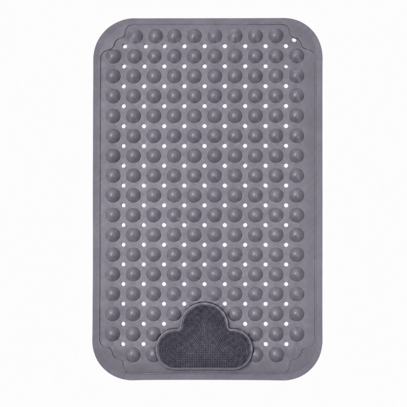 grey bath and shower mat 70 x 40cm
