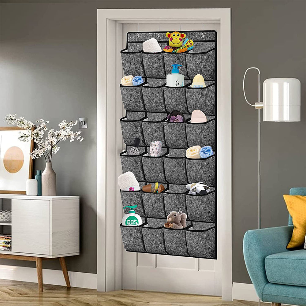 24-pocket hanging storage organiser for shoes and accessories