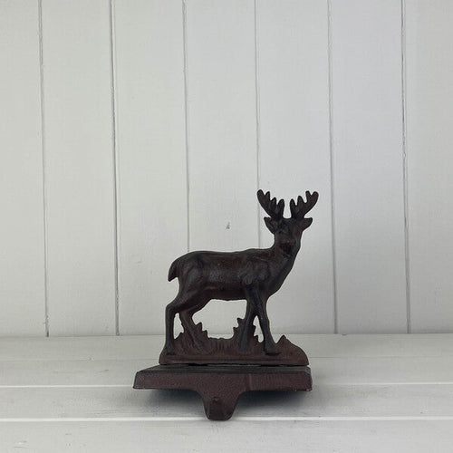 Cast Iron Reindeer Stocking Holder – 20.5cm Christmas Decoration
