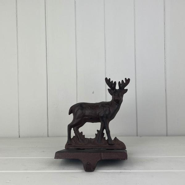 Cast Iron Reindeer Stocking Holder – 20.5cm Christmas Decoration
