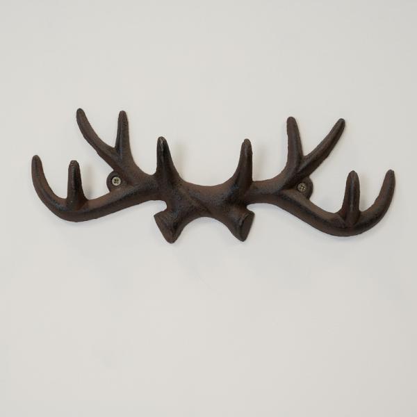 Cast Iron Antler Wall Hook – Rustic Coat & Accessory Hanger