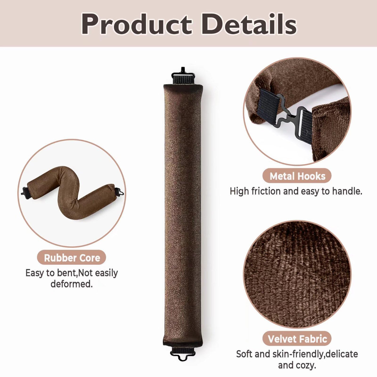 Posicurly Heatless Hair Curlers with Satin Scarf – Set of 6