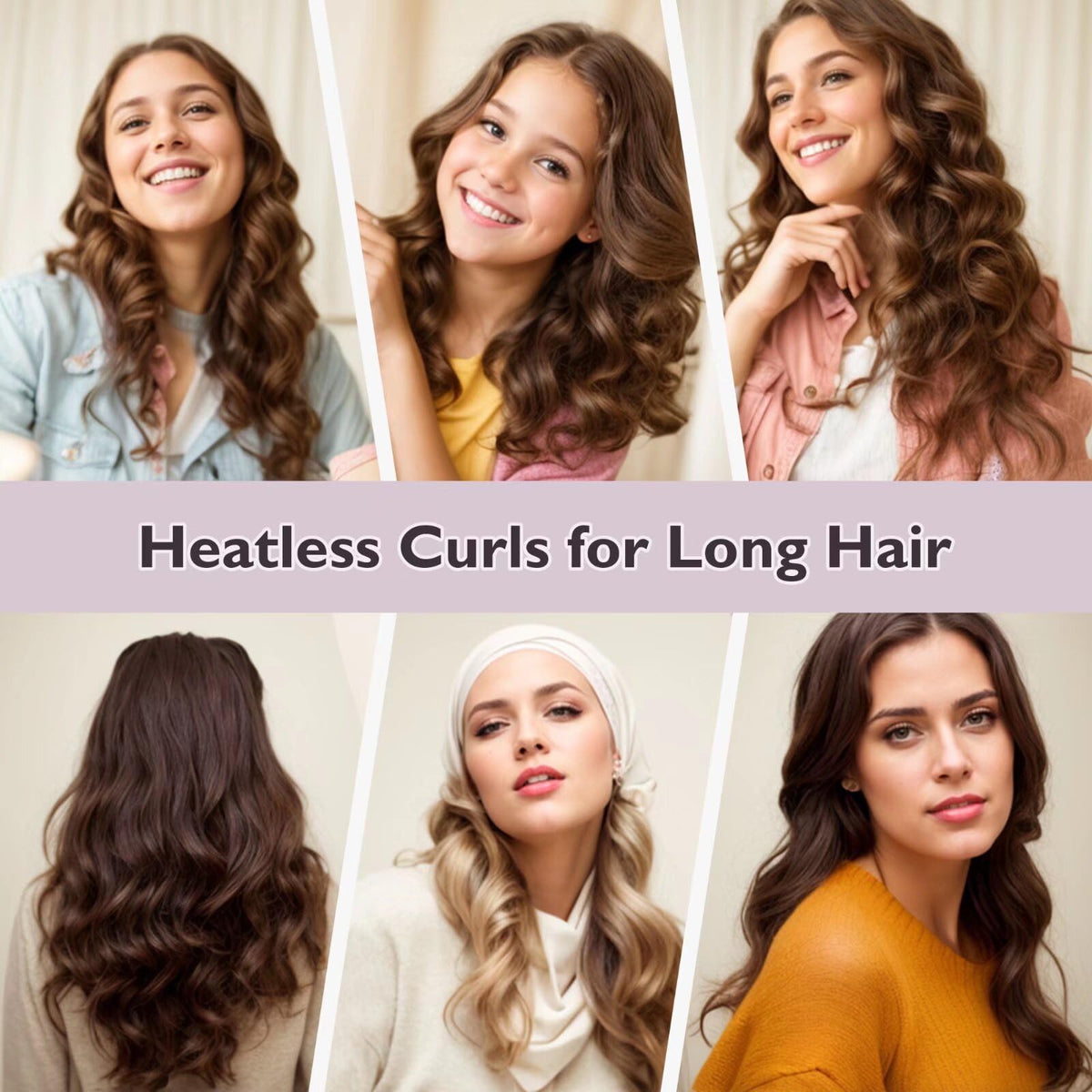 Posicurly Heatless Hair Curlers with Satin Scarf – Set of 6