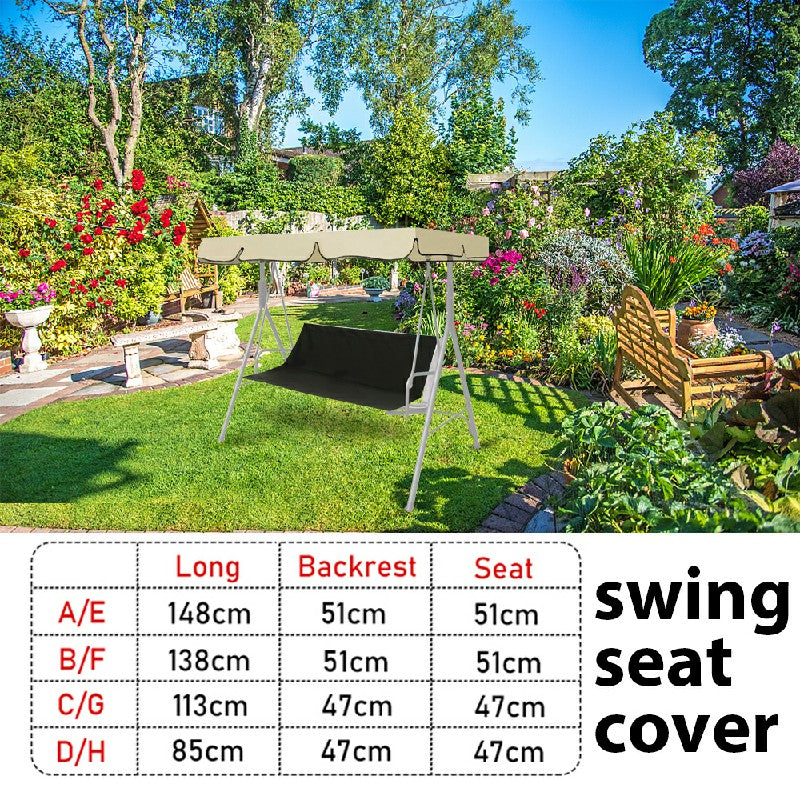 Replacement garden swing seat cover in black, product view