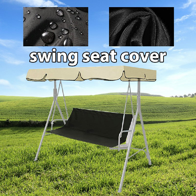 Black outdoor swing bench replacement seat cover detail