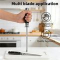 steel honing rod kitchen knife sharpener with black handle