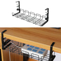 black under desk cable management tray with clamp