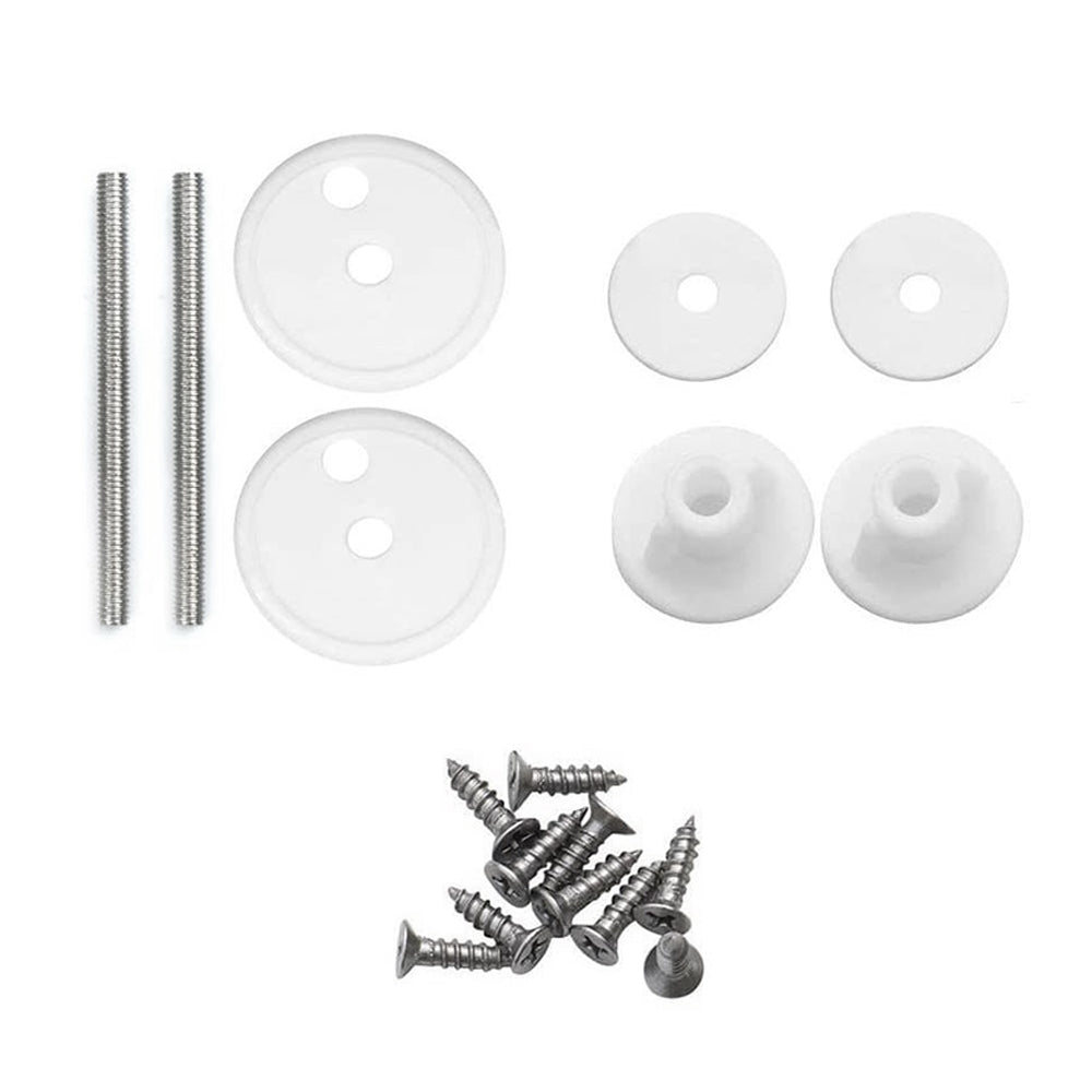 Chrome replacement toilet seat hinge kit components