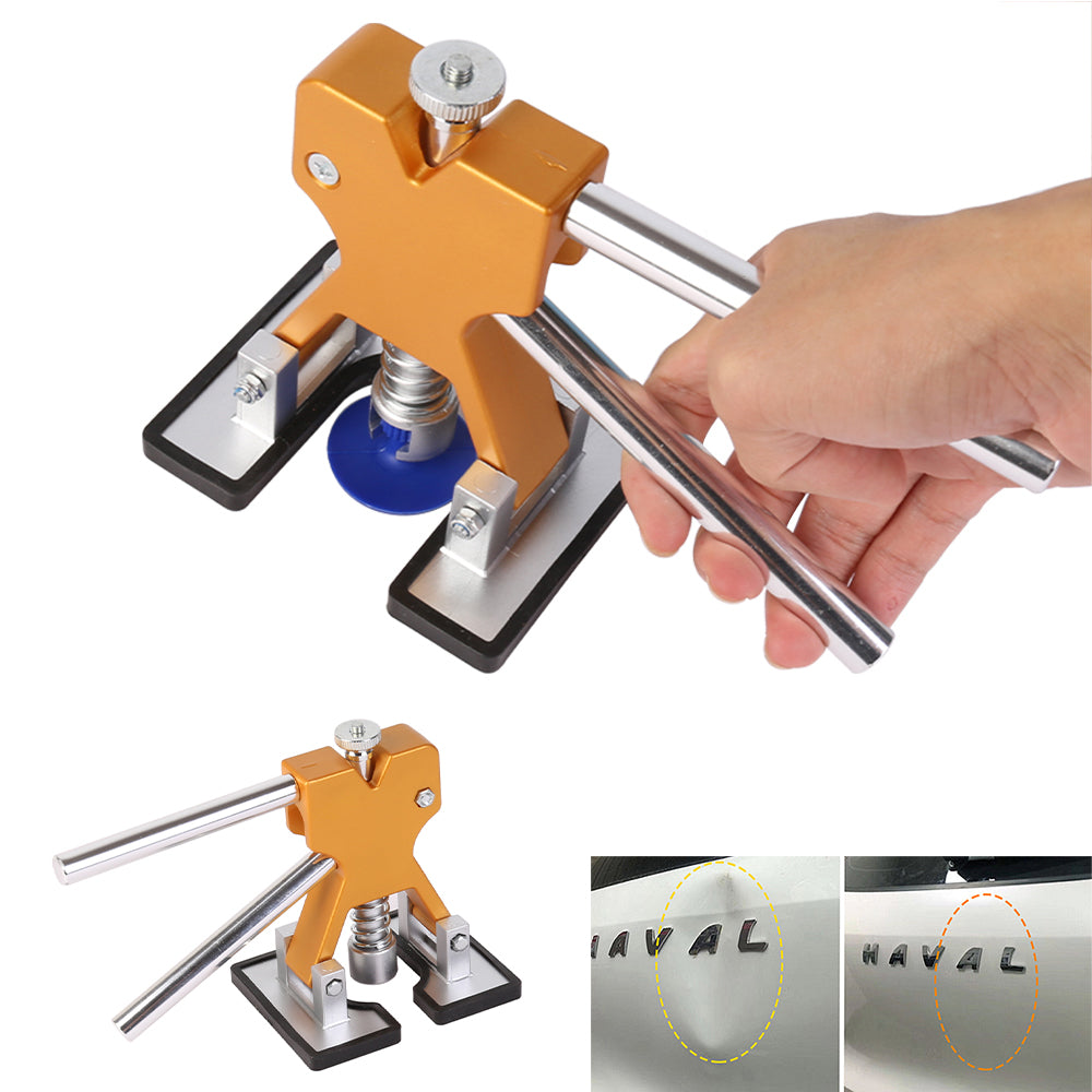 Car dent repair kit with puller and 18 tabs