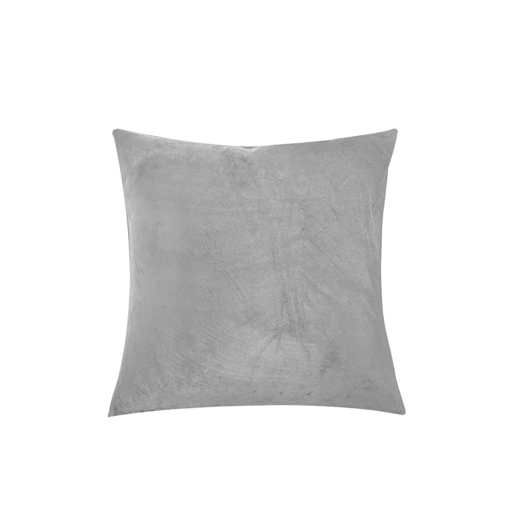 Light grey velvet cushion covers